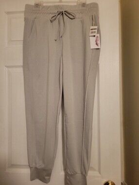 NWT Jessica Simpson Women's Light Gray Jogger Pants with Drawstring Waist